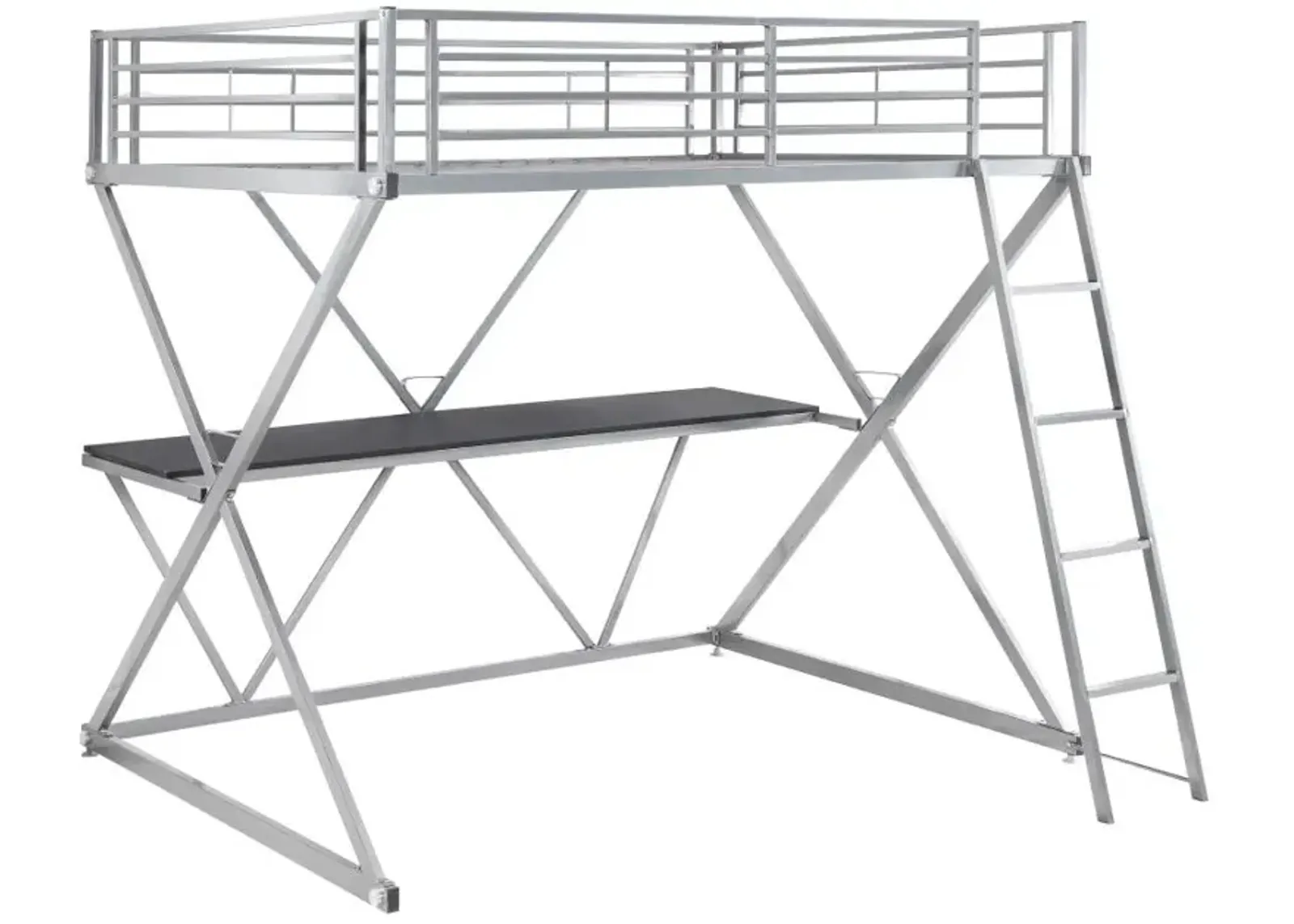 Hyde Full Workstation Loft Bed Silver