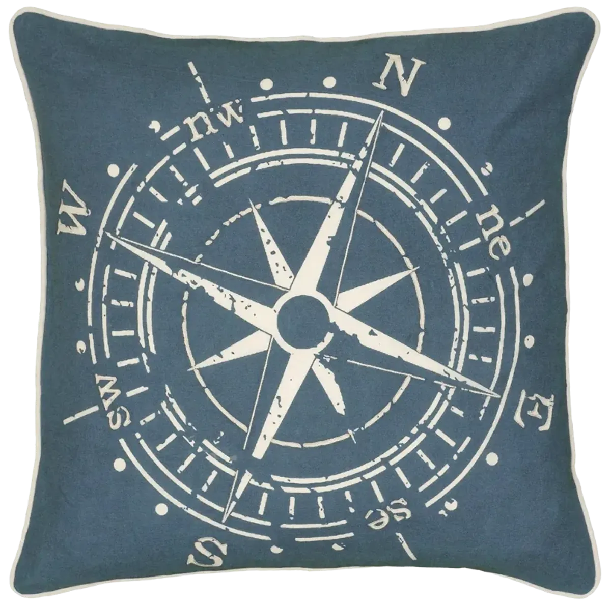 Compass Blue Pillow