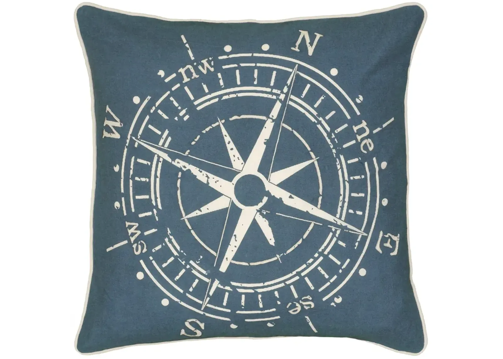 Compass Blue Pillow