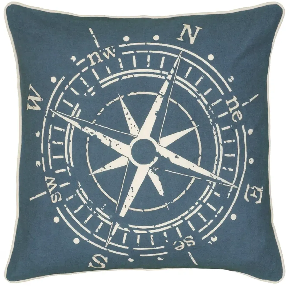 Compass Blue Pillow