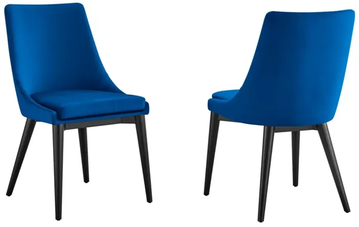 Viscount Accent Performance Velvet Dining Chairs - Set of 2