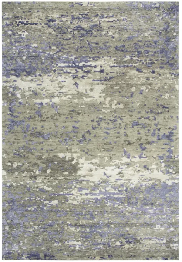 Finesse Brown/Beige Abstract Hand Spun New Zealand Wool/Tencel 6' x 9' Rectangle Rug