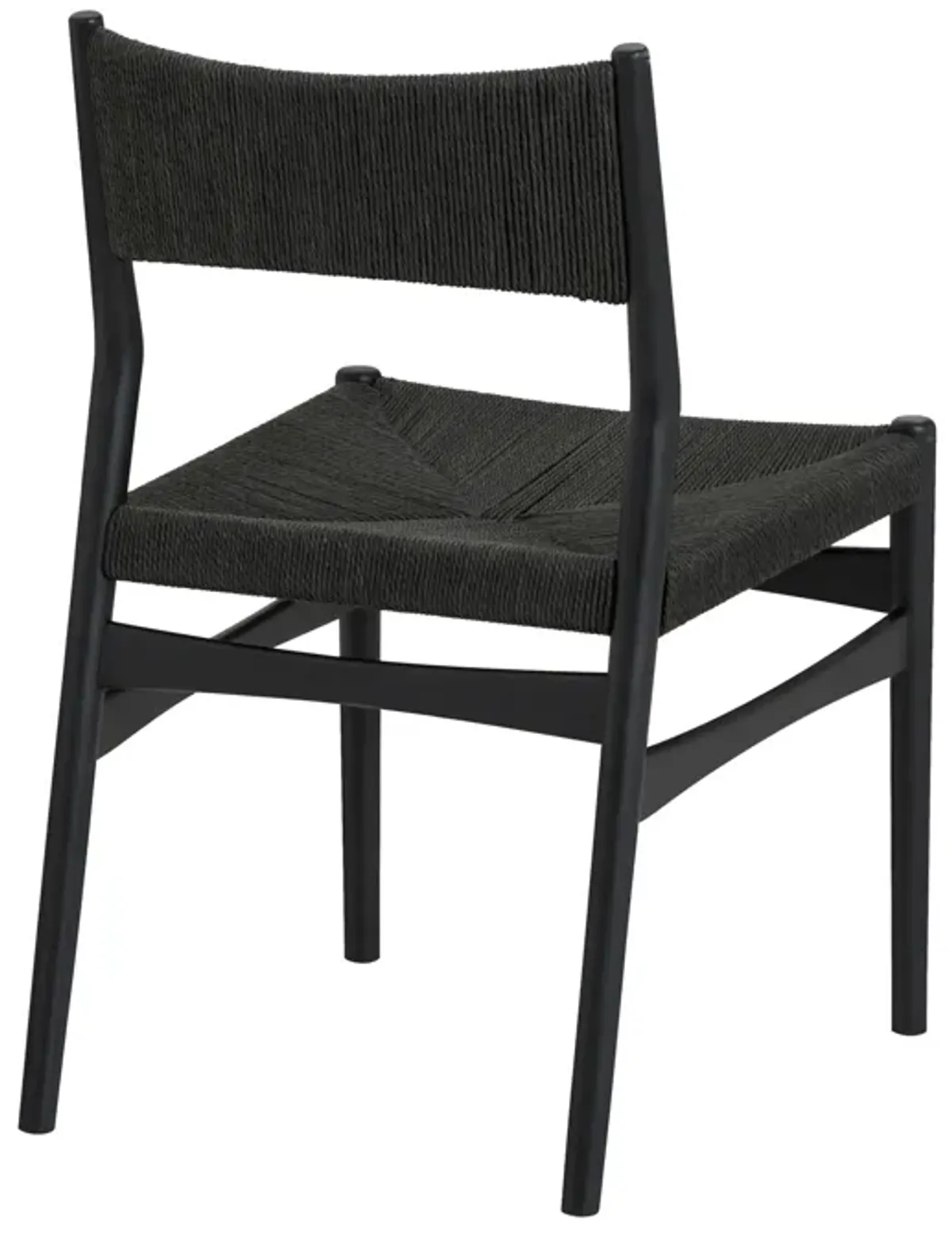 Pasadena Erie 5 Piece Round Dining Set in Natural Oak Finish with Black Paper Cord Chairs