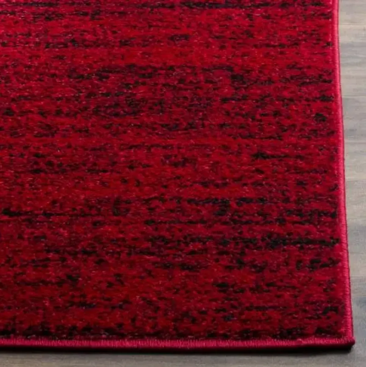 Adirondack Contemporary Red / Black 6' X 6' Round Powerloomed Rug