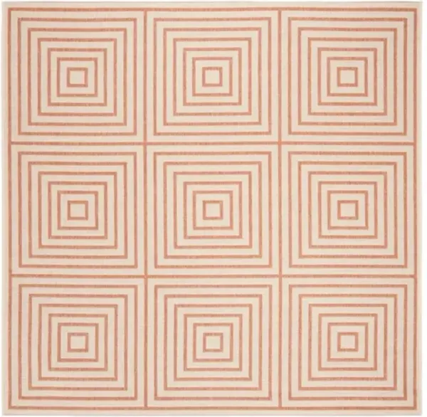 LINDEN 123 Collection LND123R-6SQ Cream / Rust 6'-7" X 6'-7" Square