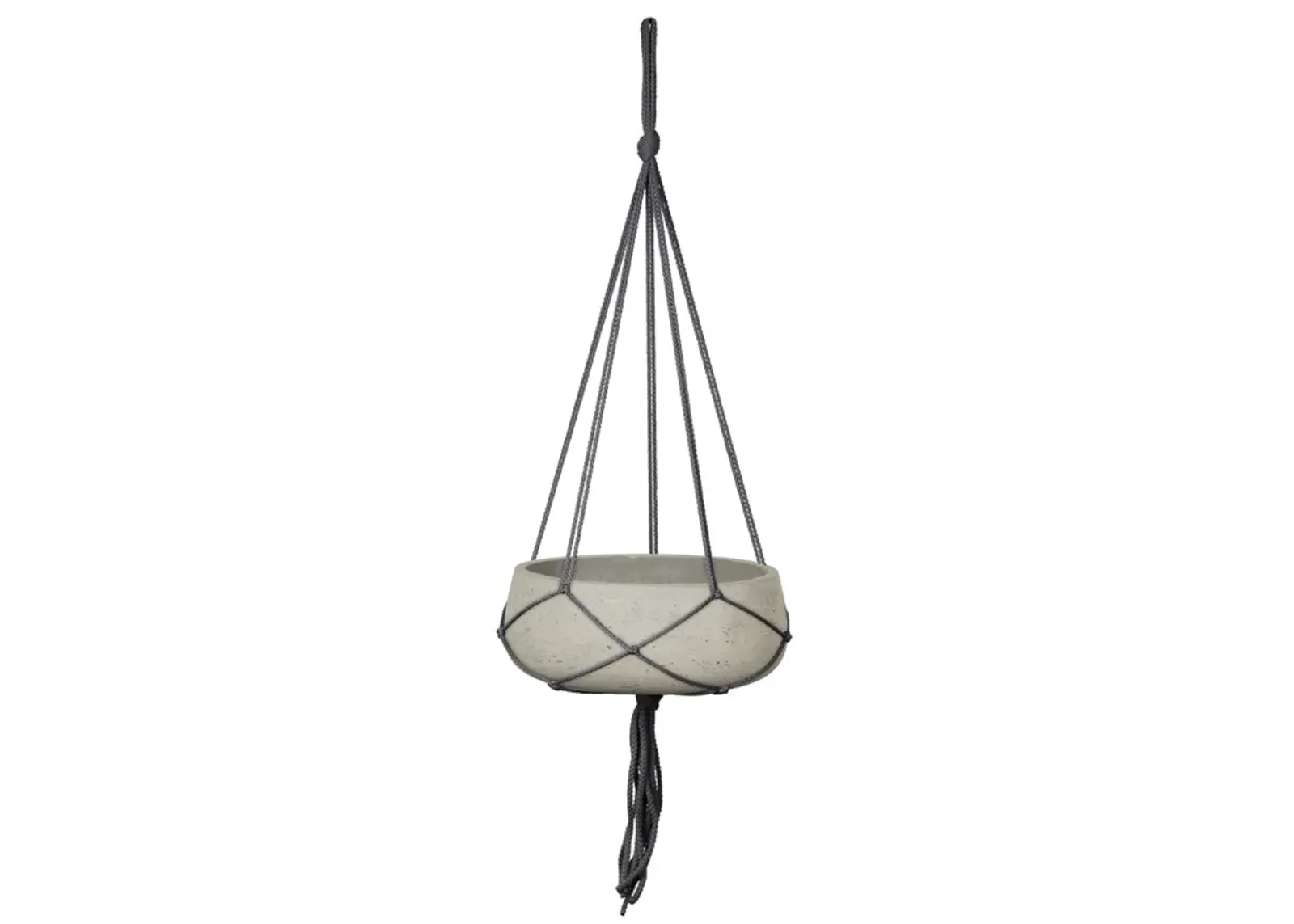 Circular Small Hanging Pot With Netting - Natural