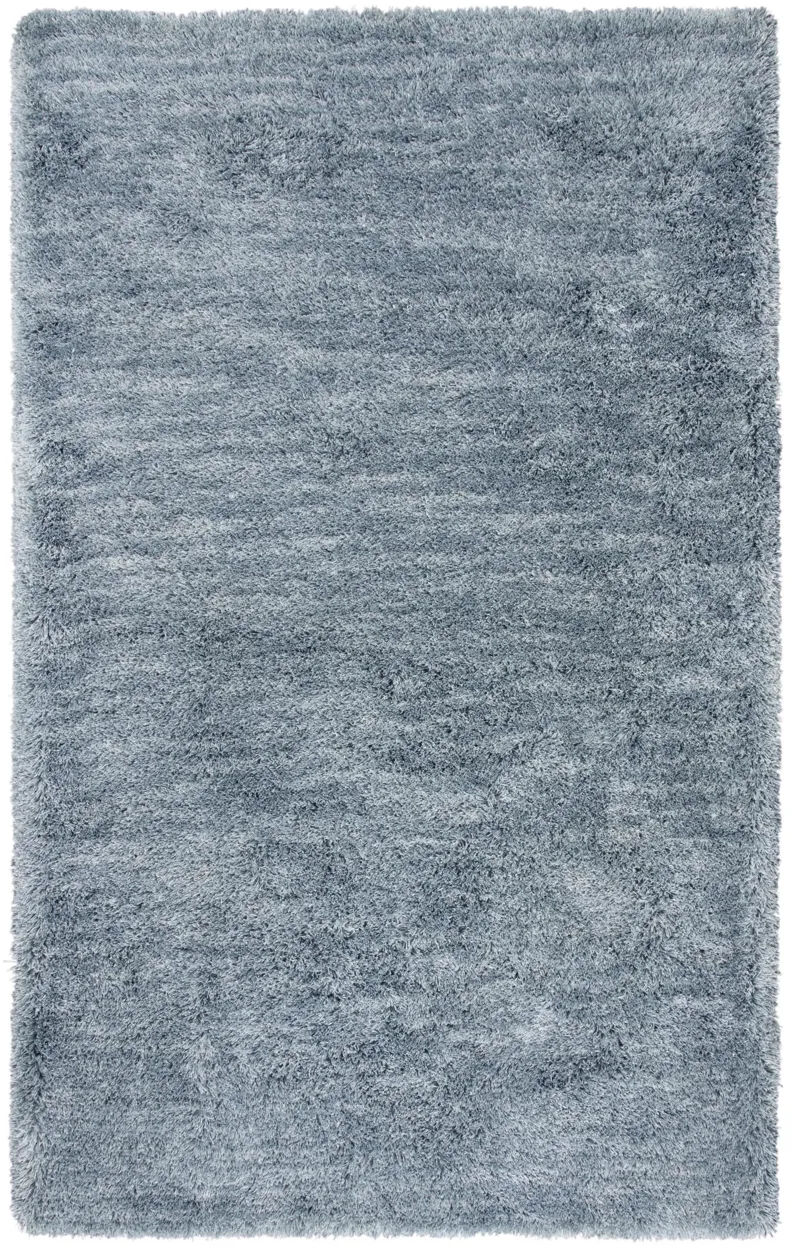 Whistler Blue Solid Polyester 5' x 7'6" Rectangle Rug