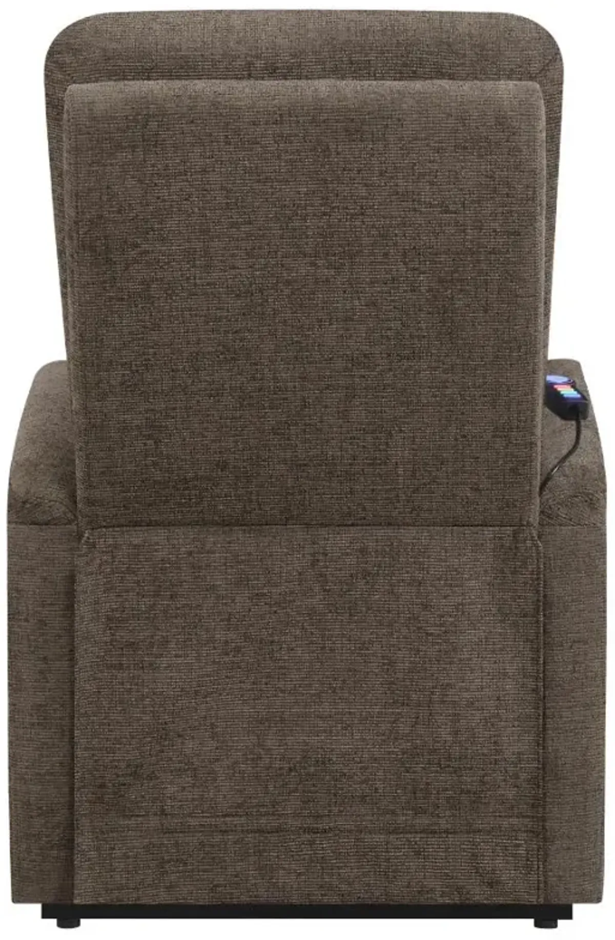 Henrietta Power Lift Recliner with Storage Pocket Brown