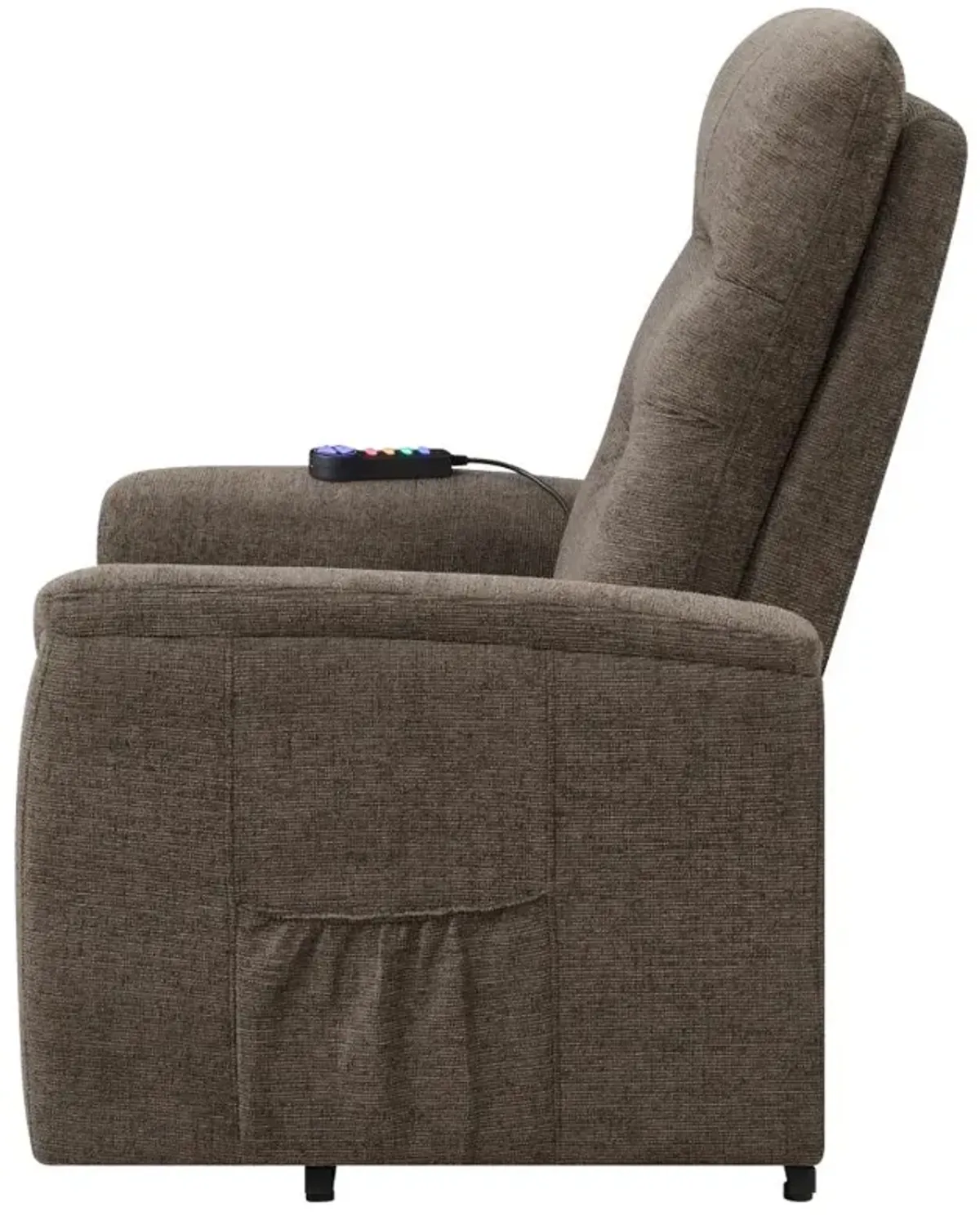 Henrietta Power Lift Recliner with Storage Pocket Brown