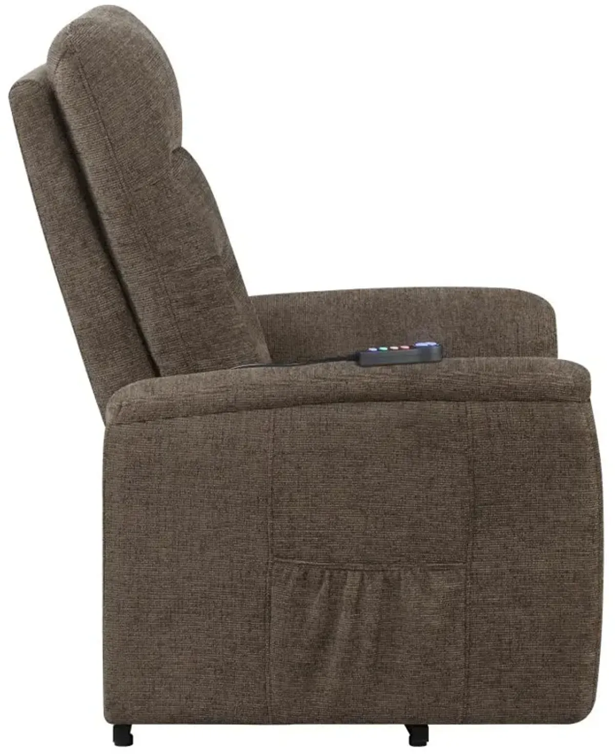 Henrietta Power Lift Recliner with Storage Pocket Brown