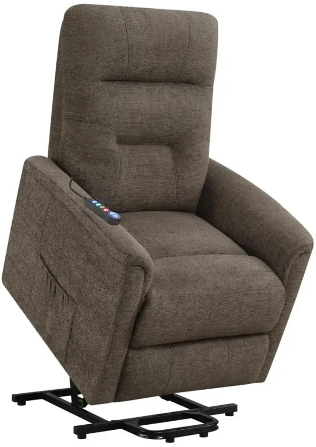 Henrietta Power Lift Recliner with Storage Pocket Brown