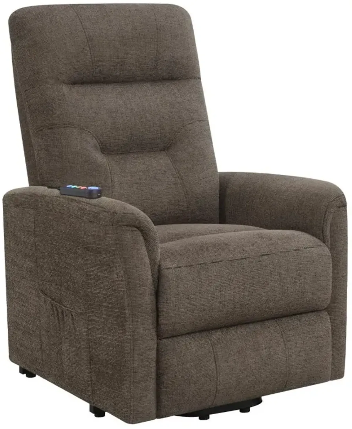 Henrietta Power Lift Recliner with Storage Pocket Brown