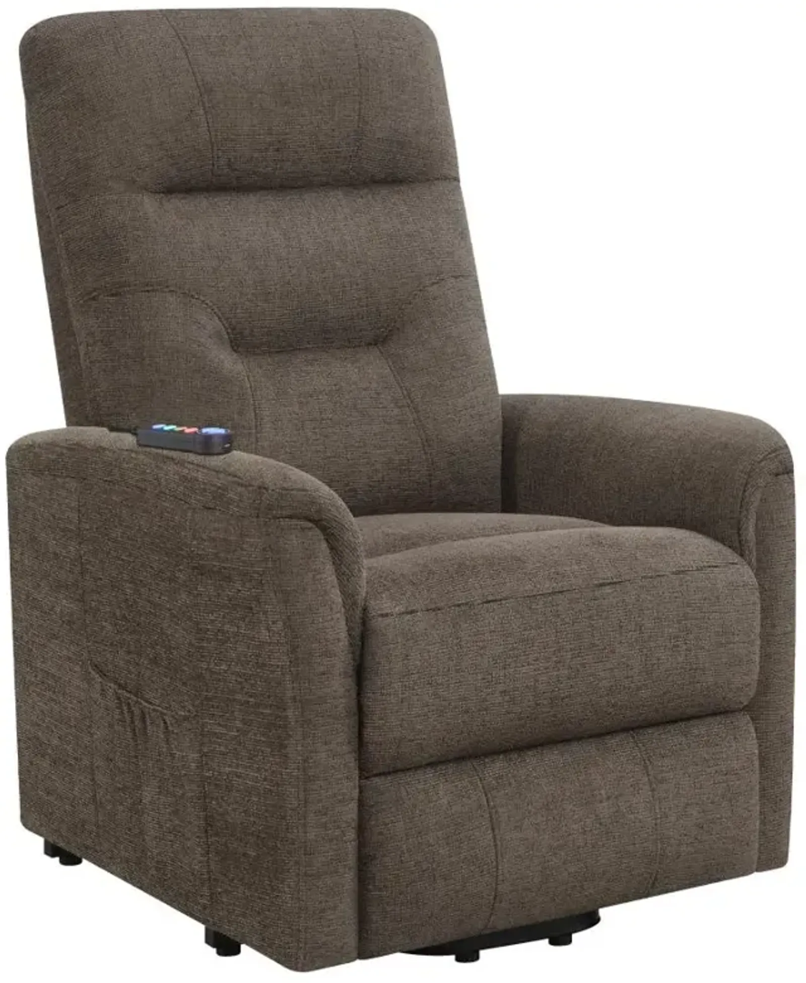 Henrietta Power Lift Recliner with Storage Pocket Brown