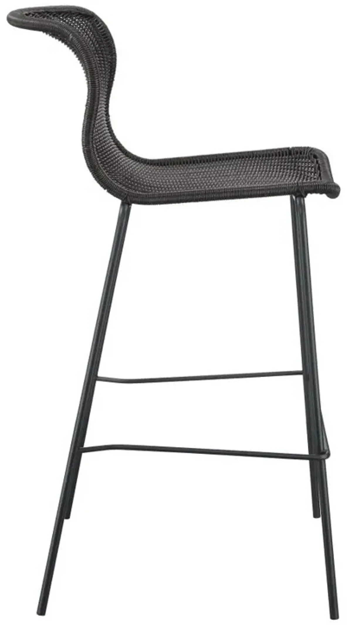 Mckinley Upholstered Bar Stools with Footrest (Set of 2) Brown and Sandy Black