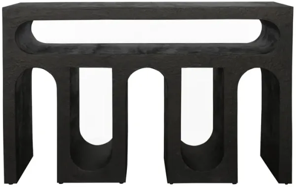 47" Modern Arch Textured Console, Black