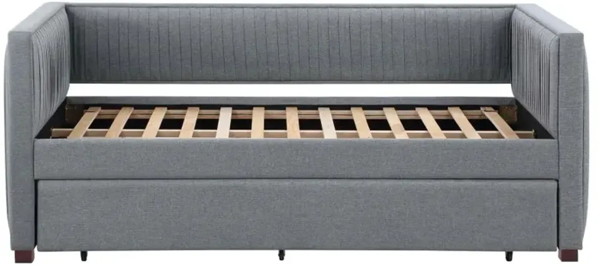 Abraham Upholstered Twin Daybed with Trundle Grey