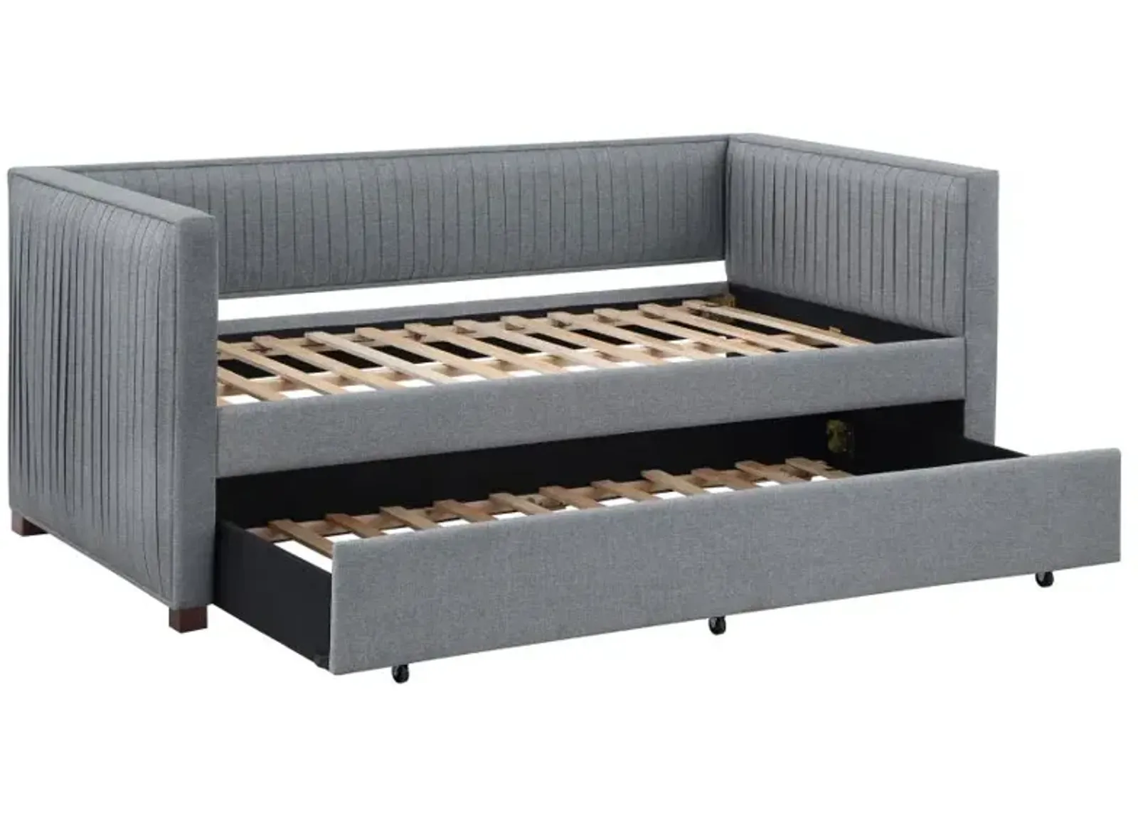 Abraham Upholstered Twin Daybed with Trundle Grey