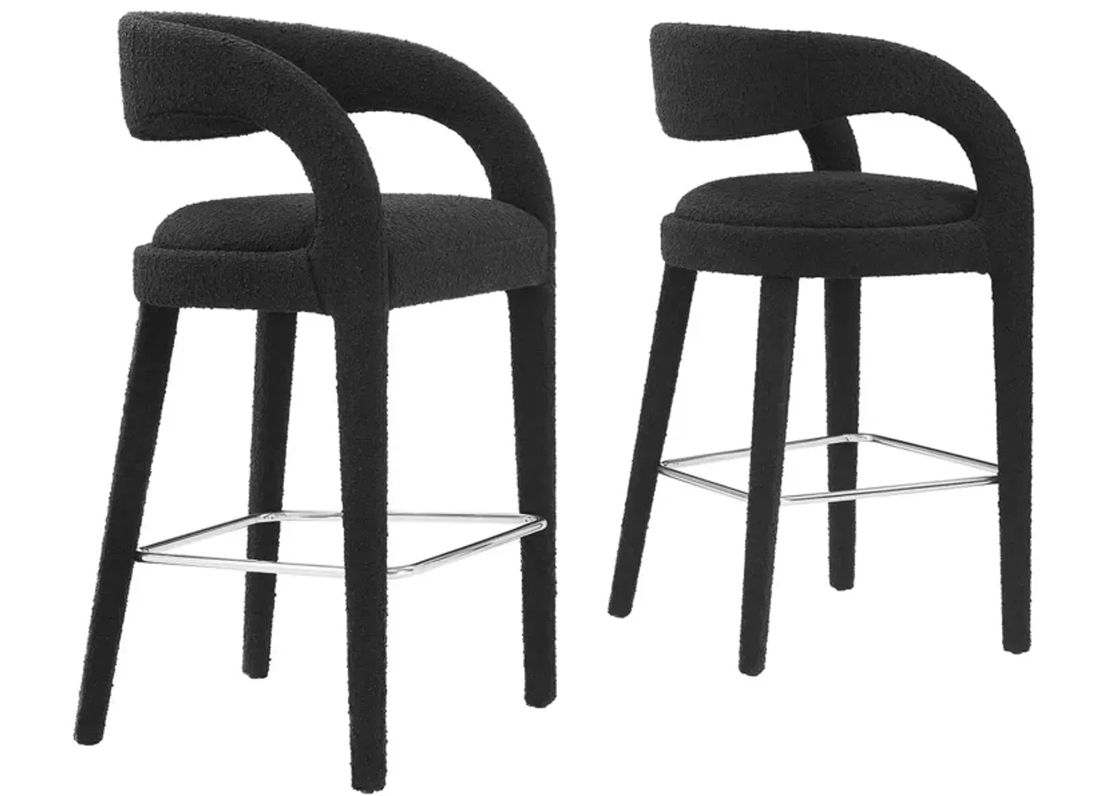 Pinnacle Boucle Upholstered Bar Stool Set of Two