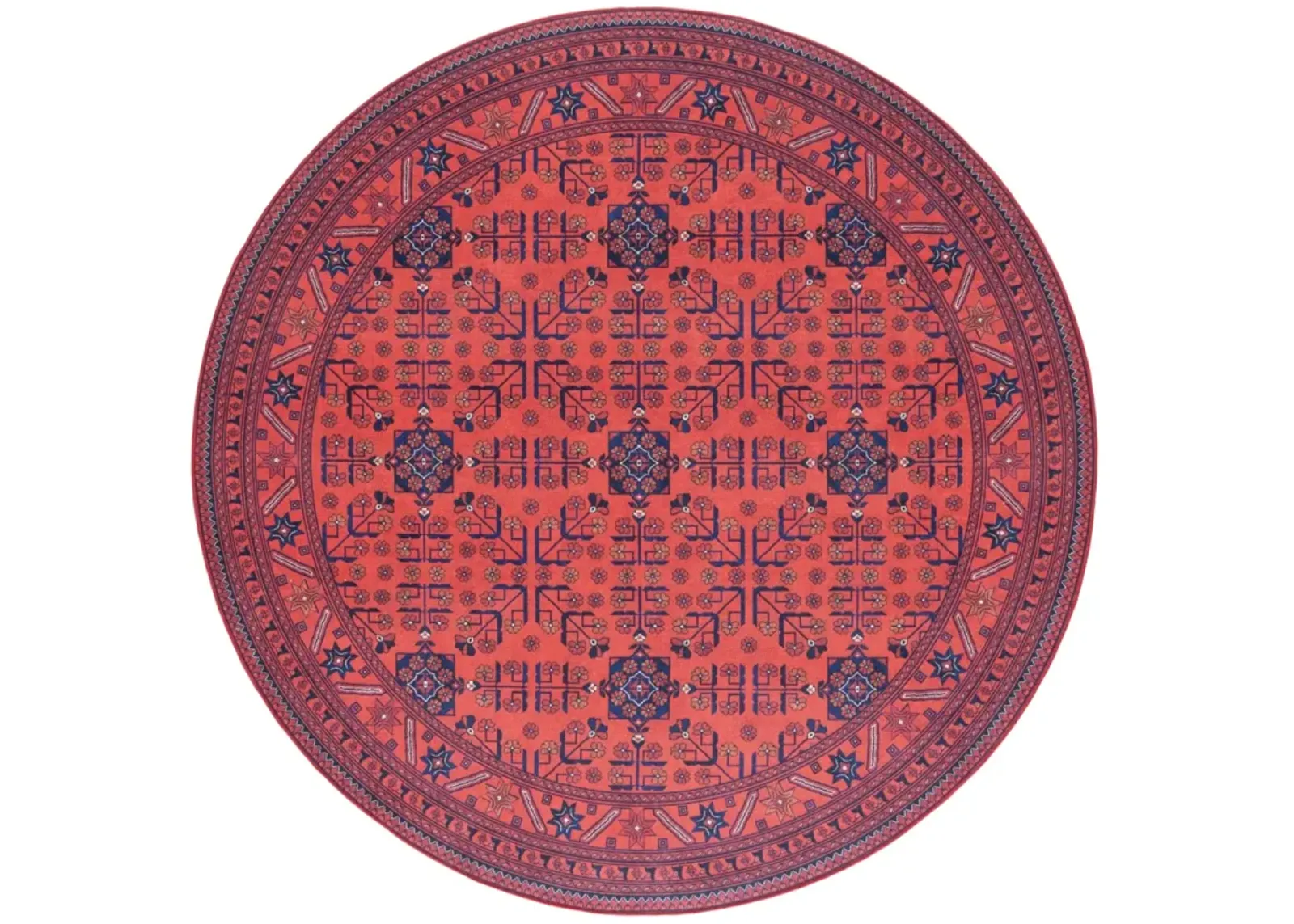 ORLANDO 754 RED  6'-7' x 6'-7' Round Round Rug