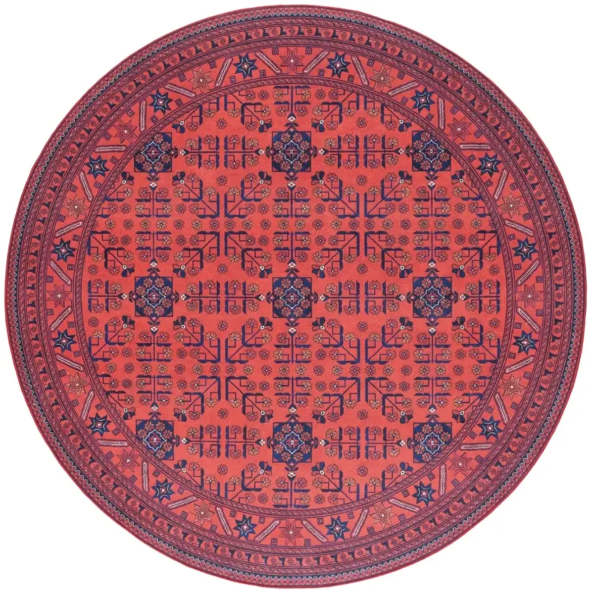 ORLANDO 754 RED  6'-7' x 6'-7' Round Round Rug