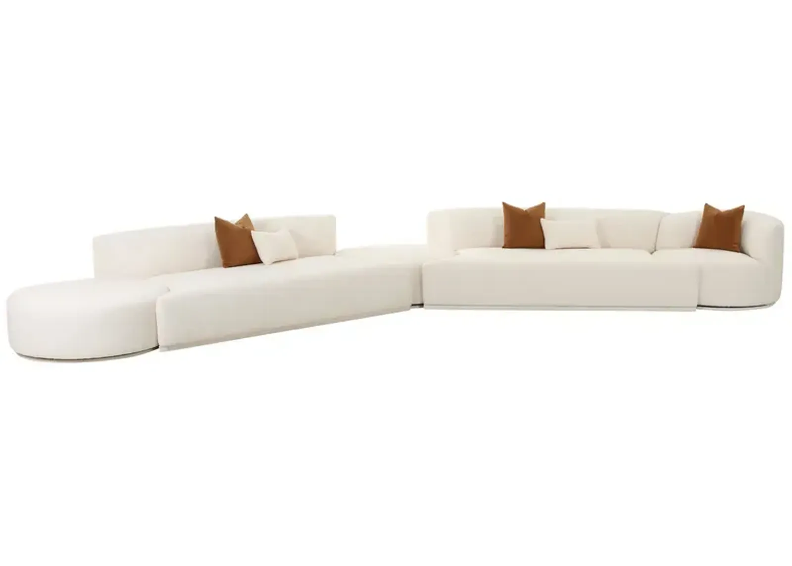 Fickle Cream Boucle 5-Piece Modular Chaise Sectional