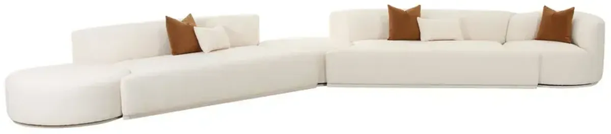 Fickle Cream Boucle 5-Piece Modular Chaise Sectional