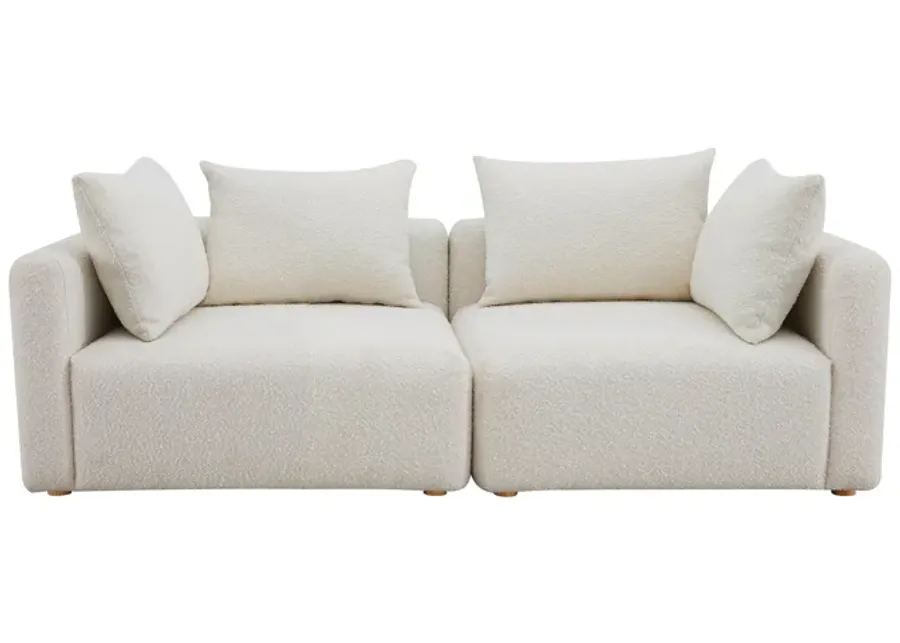 Hangover Cream Boucle Loveseat