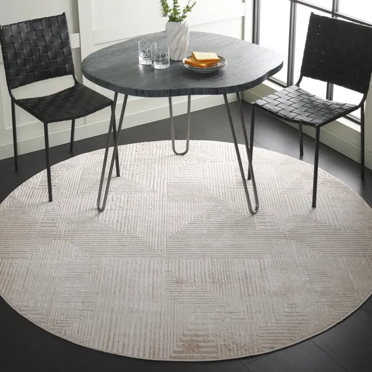 ETERNAL 240 IVORY  6'-7' x 6'-7' Round Round Rug