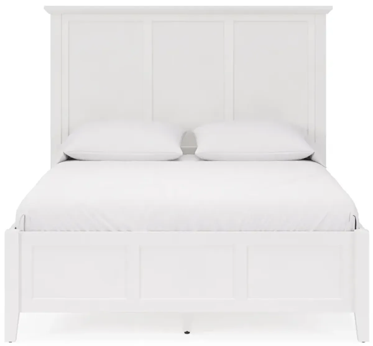 Grace California King-Size Three Panel Bed In Snowfall White