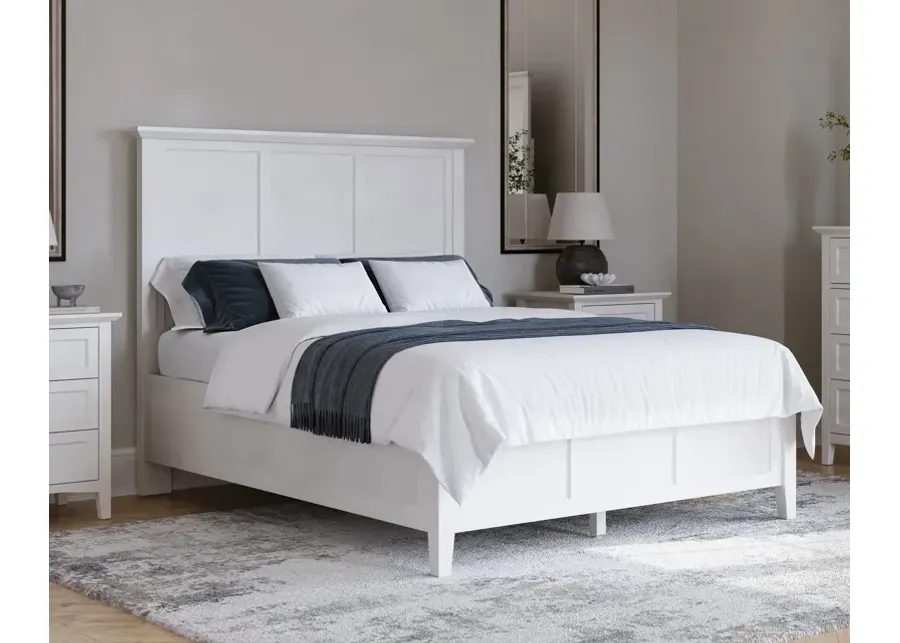 Grace California King-size Three Panel Bed in Snowfall White