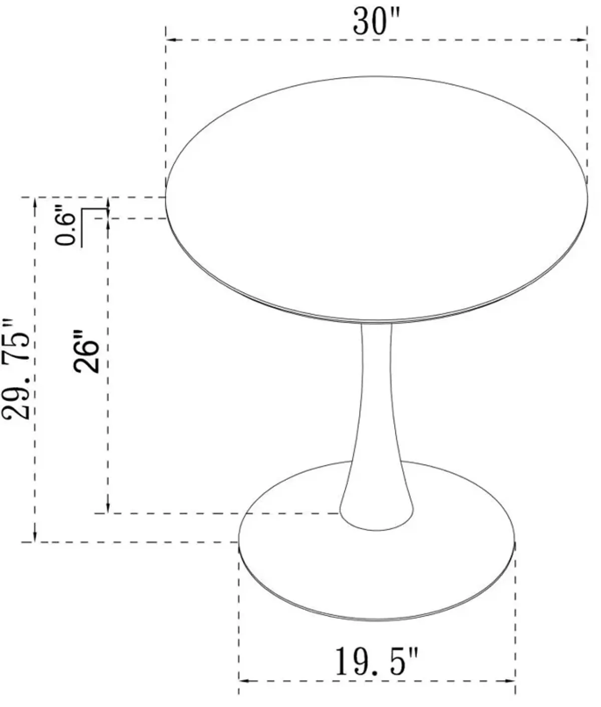 Arkell 30-inch Round Pedestal Dining Table White