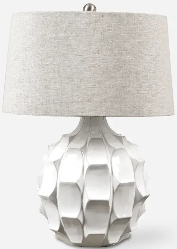 Guerina Scalloped White Lamp