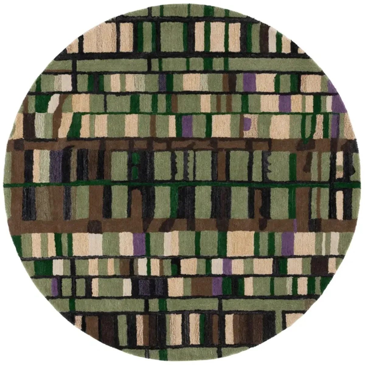 RODEO DRIVE 976 GREEN  6' x 6' Round Round Rug