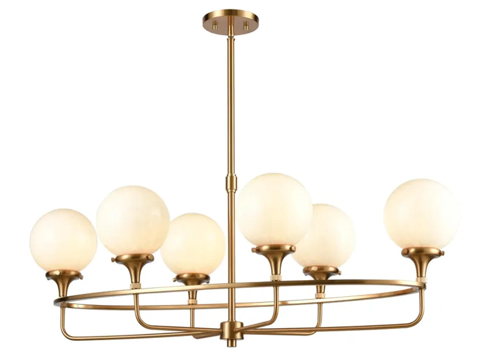 Beverly Hills 38" Wide 6-Light Linear Chandelier - Satin Brass