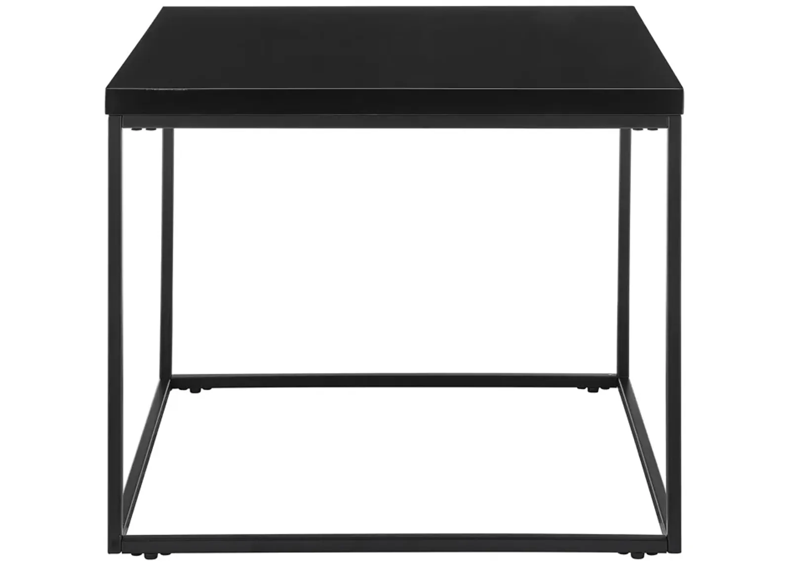 Teresa Side Table in High Gloss Black with Matte Black Base