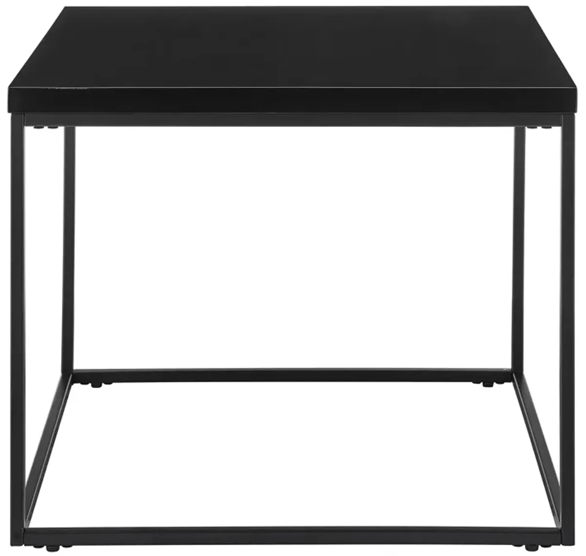 Teresa Side Table in High Gloss Black with Matte Black Base