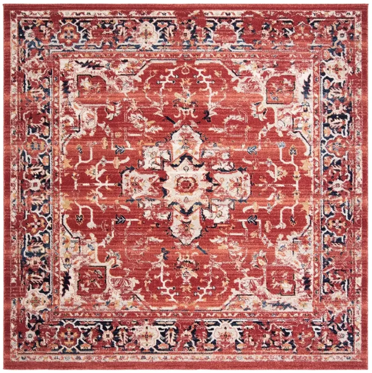 CHARLESTON 411 RED  5' x 5' Square Square Rug