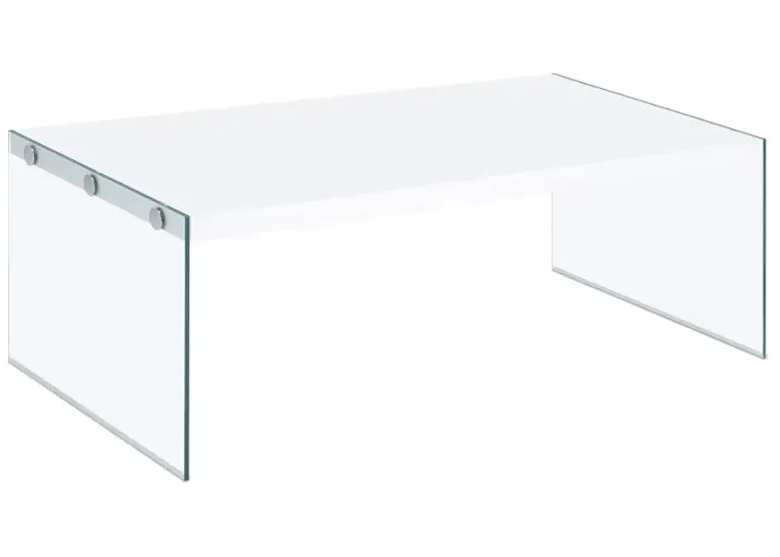 Opal Rectangular Coffee Table With Clear Glass Legs White High Gloss