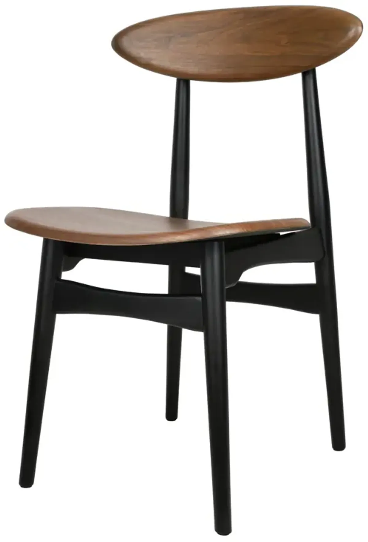 Maglio Dining Side Chair, Black/Walnut 