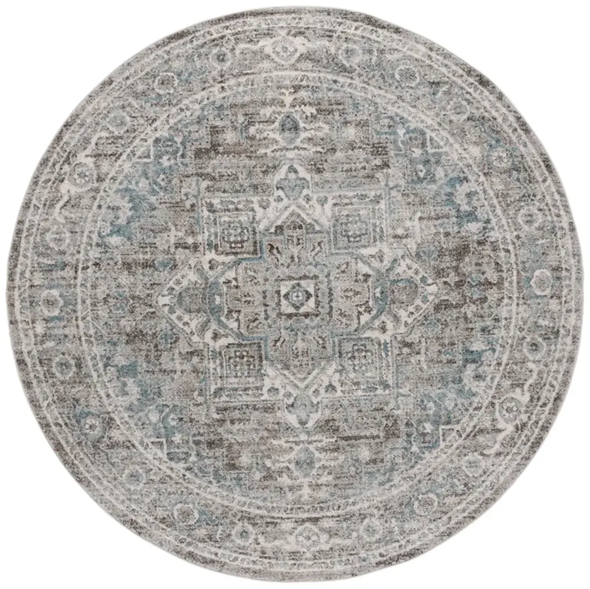 VINTAGE TABRIZ 208 GREY  6'-7' x 6'-7' Round Round Rug