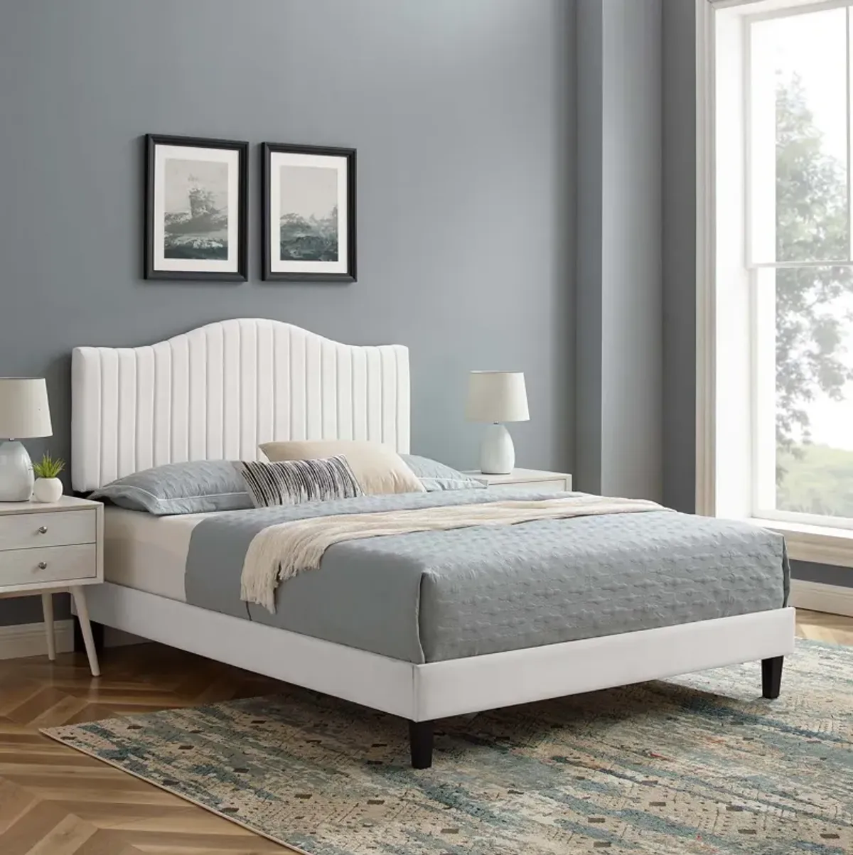 Juniper Channel Tufted Performance Velvet King Platform Bed