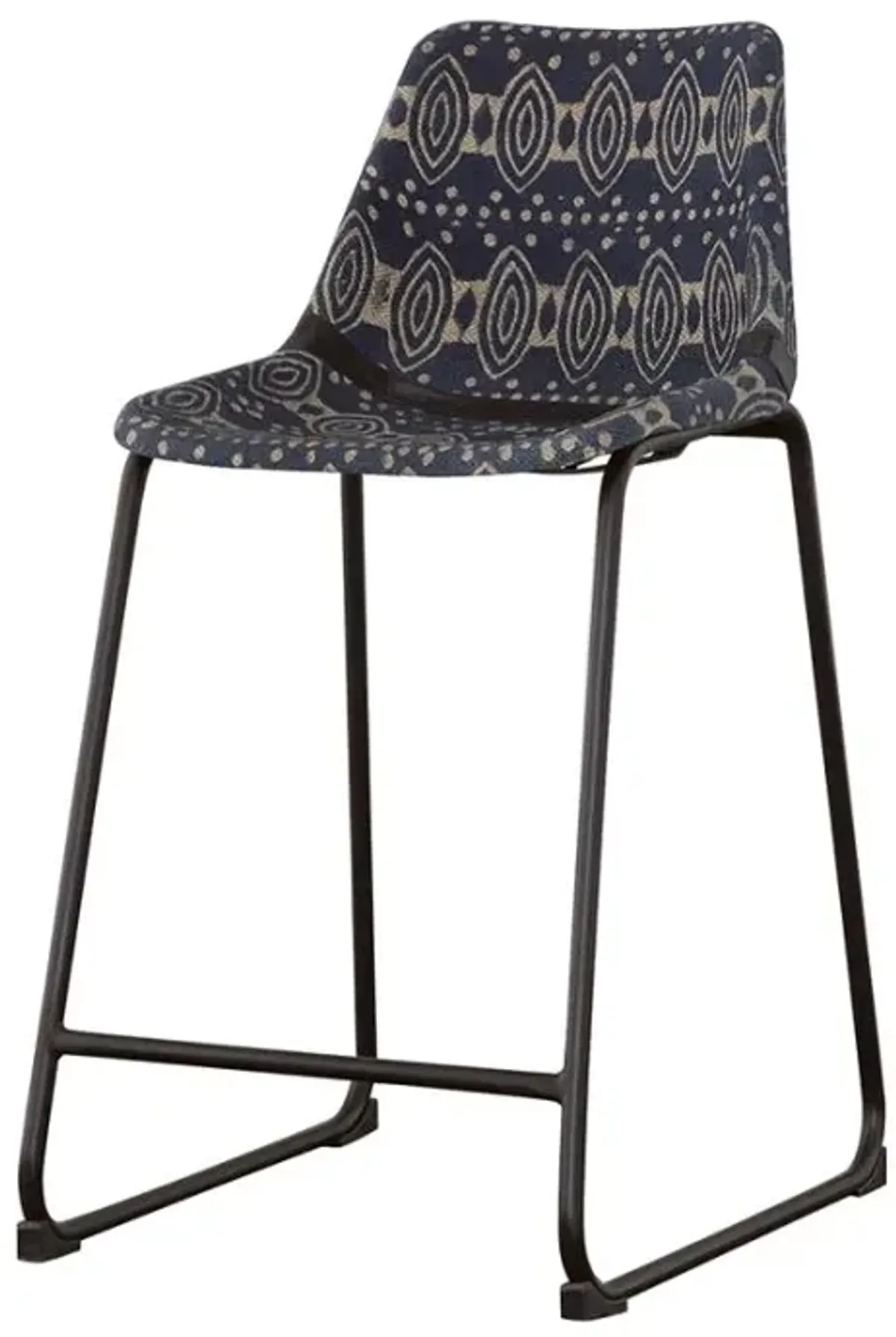 Marquise Counter Height Stools with Footrest Blue and Matte Black (Set of 2)