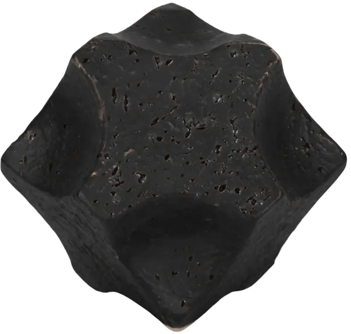 5" Textured Geometric Orb, Black