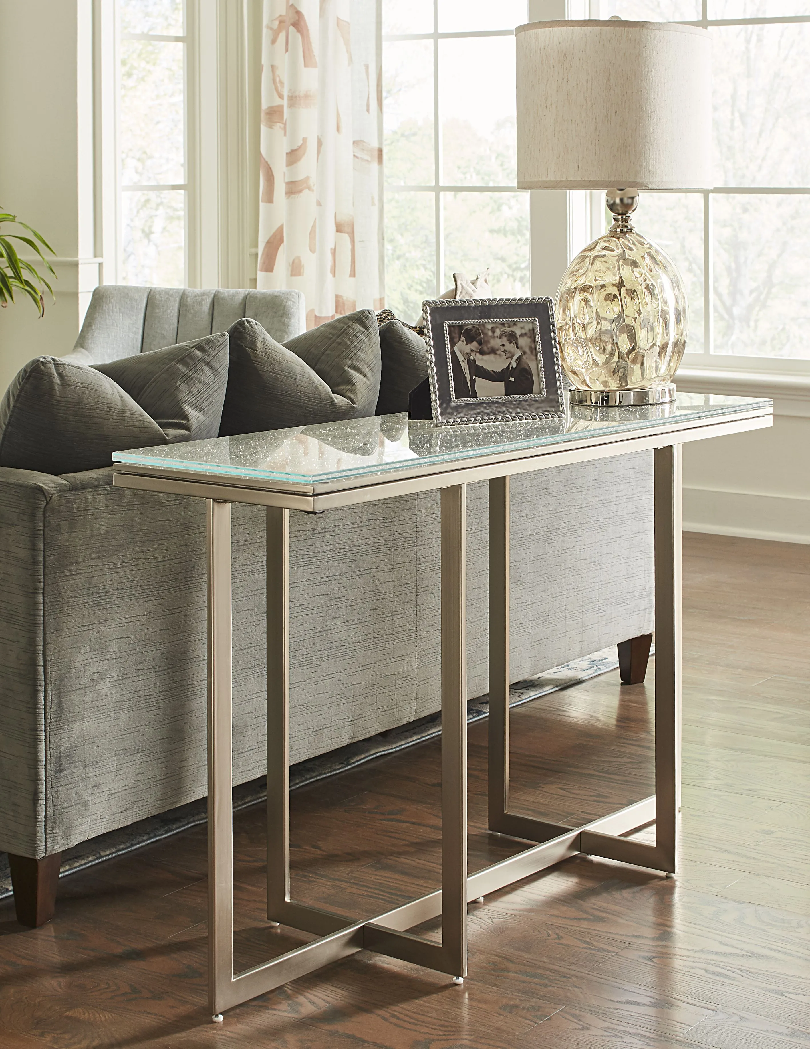 Eliza Media Console Table in Ultra White