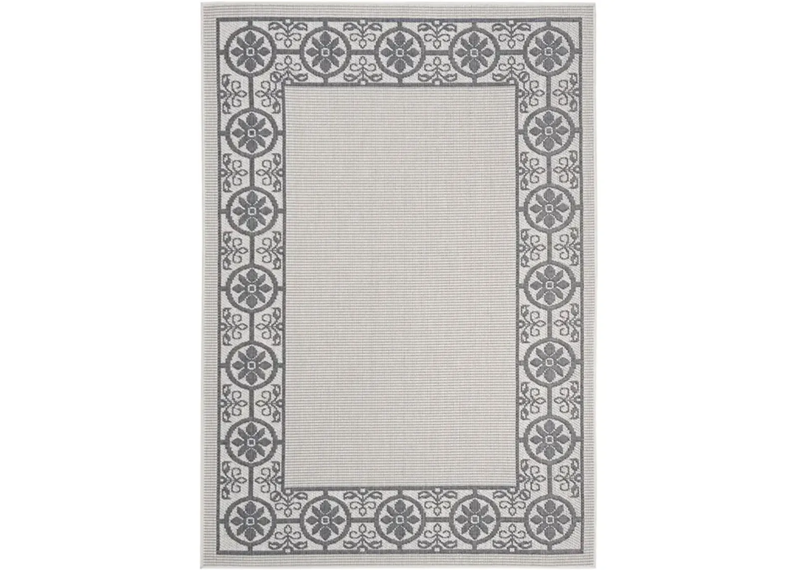 Safavieh BERMUDA 800 Collection BMU815A-5 Ivory / Charcoal 5'-3" X 7'-6"