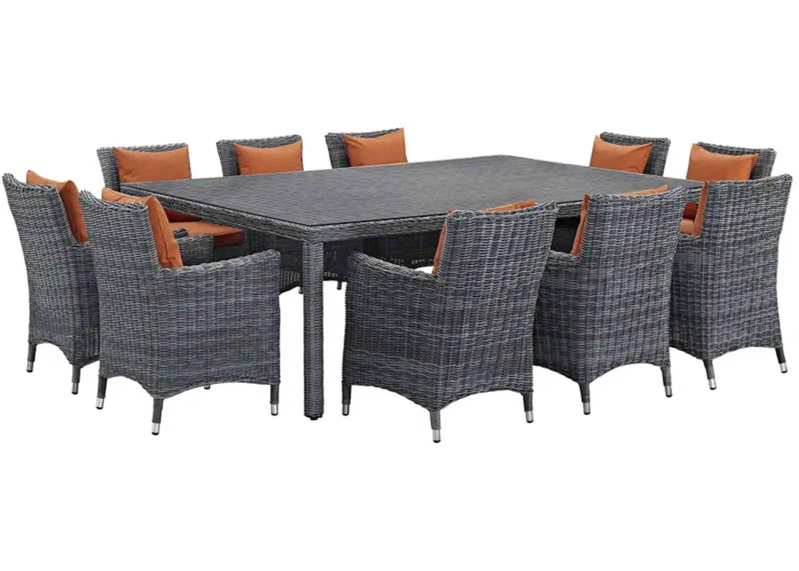 Summon 11 Piece Outdoor Patio Sunbrella® Dining Set