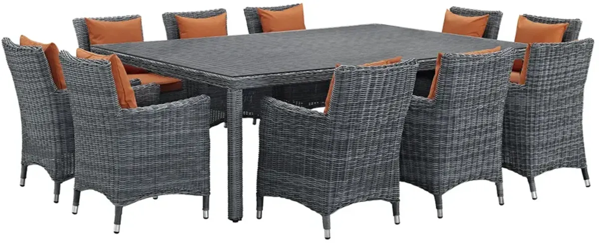 Summon 11 Piece Outdoor Patio Sunbrella® Dining Set