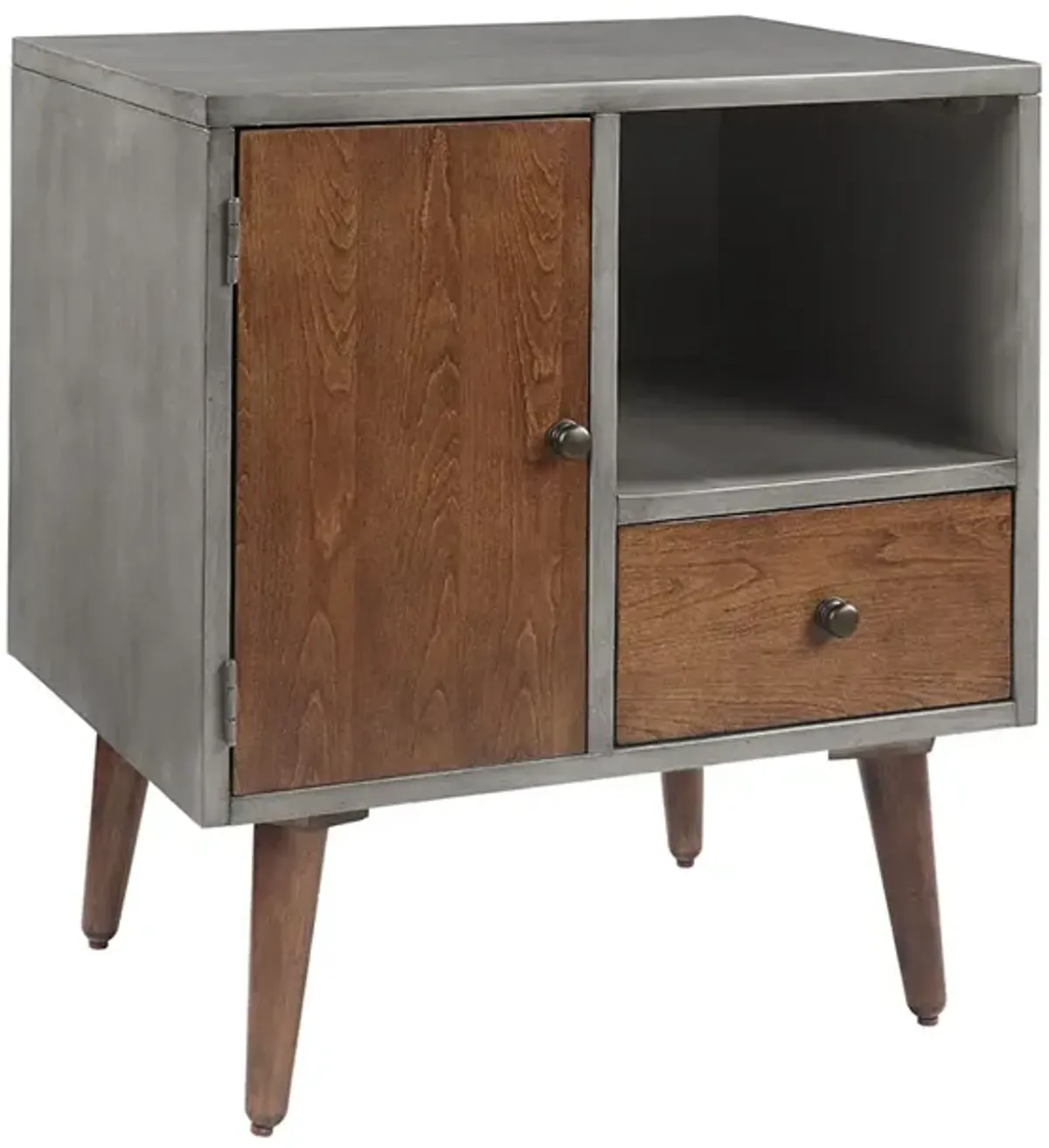 INK+IVY Stinson Grey Storage Nightstand