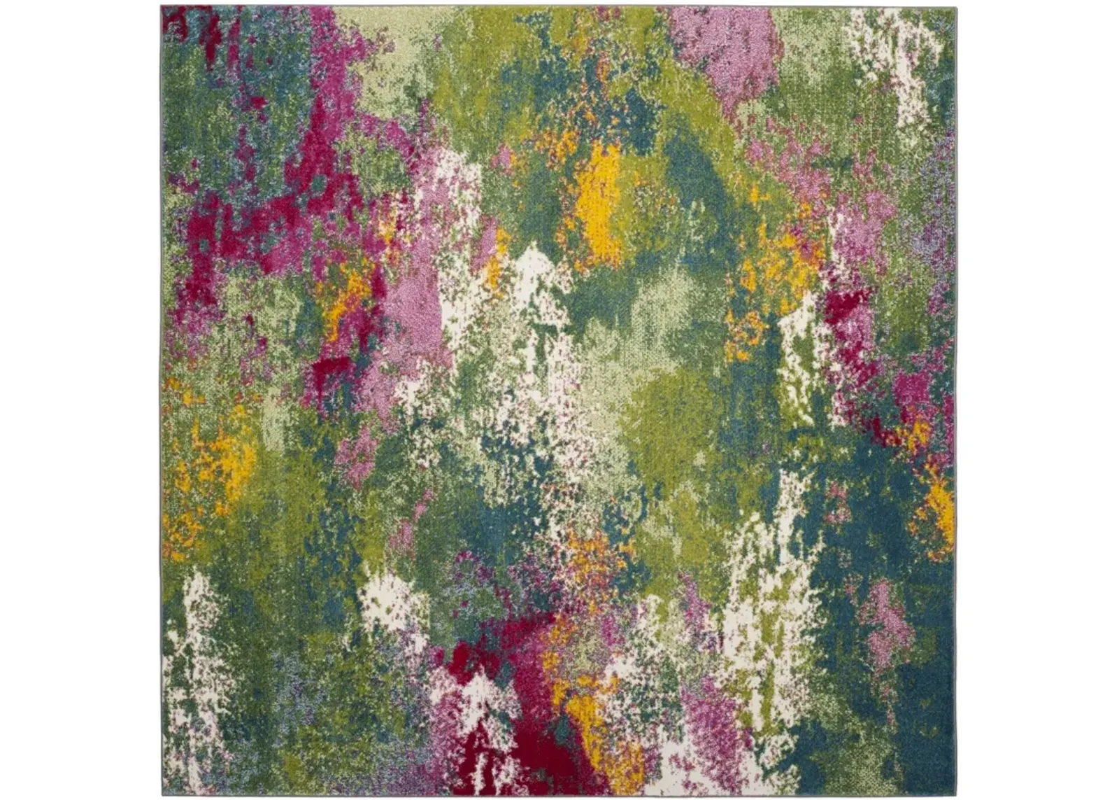 WATER COLOR 697 GREEN  8' x 8' Square Square Rug