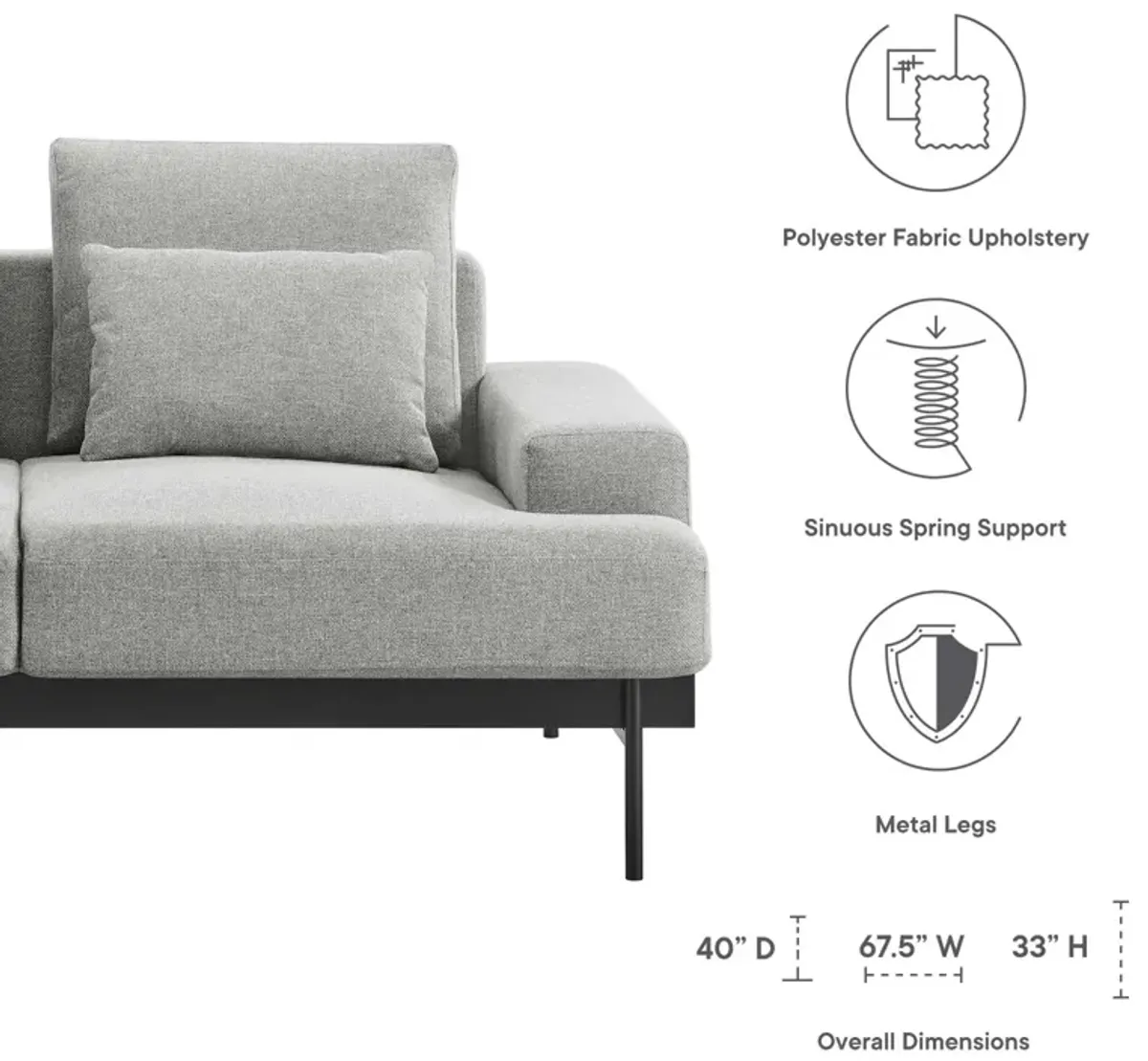 Proximity Upholstered Fabric Loveseat